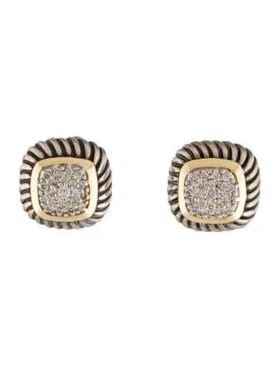 Pre-owned David Yurman Diamond Albion Studs In Multi