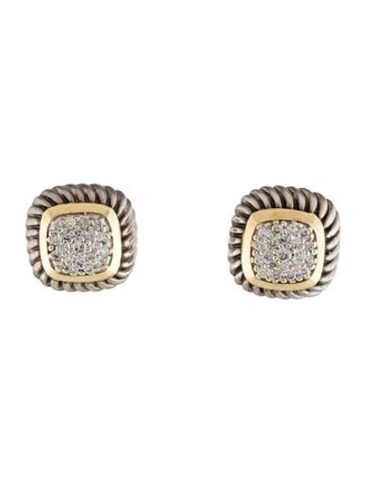 Pre-owned David Yurman Diamond Albion Studs In Multi