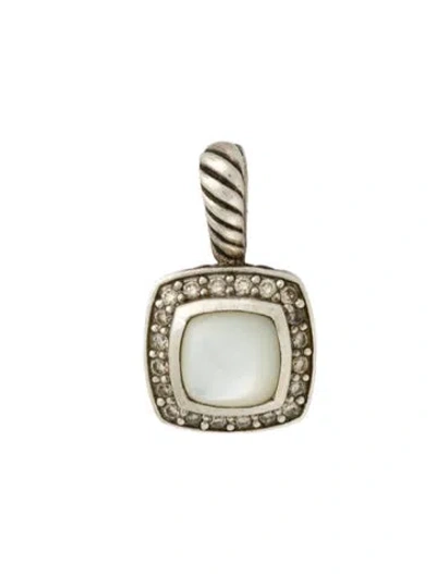 Pre-owned David Yurman Diamond & Mother Of Pearl Petite Albion Pendant In Multi