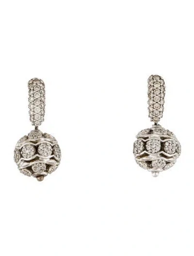 Pre-owned David Yurman Diamond Ball Drop Earrings In Multi