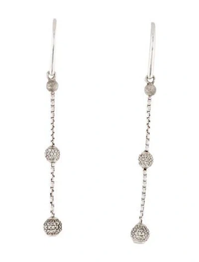 Pre-owned David Yurman Diamond Ball Drop Earrings In Multi