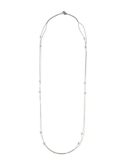 Pre-owned David Yurman Diamond Ball Station Necklace, 72" In Multi