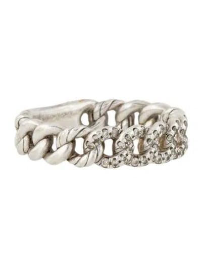 Pre-owned David Yurman Diamond Belmont® Curb Link Band Ring In Multi