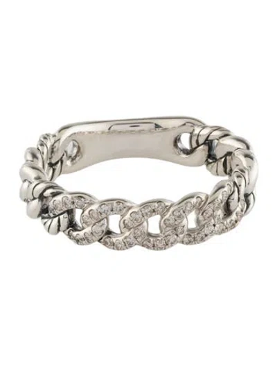 Pre-owned David Yurman Diamond Belmont® Curb Link Band Ring In Multi
