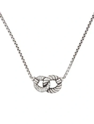 Pre-owned David Yurman Diamond Belmont Pendant Necklace, 16.75" In Multi