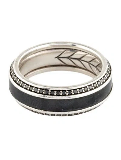Pre-owned David Yurman Diamond Beveled Band Ring In Multi