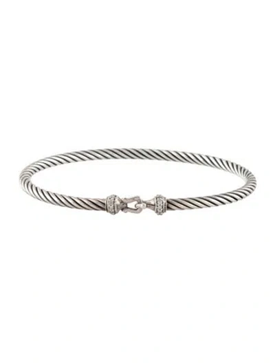 Pre-owned David Yurman Diamond Buckle Bangle, 6" In Multi