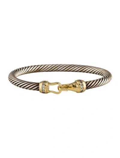 Pre-owned David Yurman Diamond Buckle Classic Bracelet, 6.25" In Multi