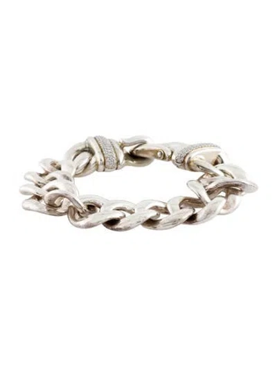 Pre-owned David Yurman Diamond Buckle Single-row Bracelet, 7" In Multi