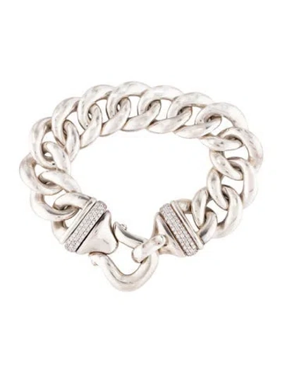 Pre-owned David Yurman Diamond Buckle Single-row Bracelet, 7" In Multicolor