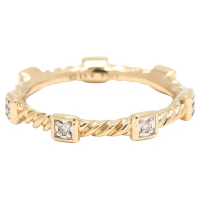 Pre-owned David Yurman Diamond Cable Band Ring, 18k Yellow Gold, Ring Size 5