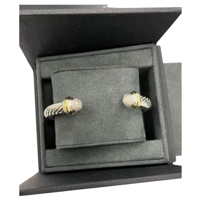 Pre-owned David Yurman Diamond Cable Bangle In Multi