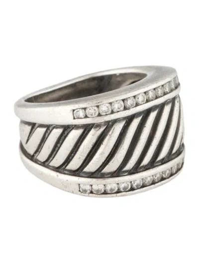 Pre-owned David Yurman Diamond Cable Cigar Band In Multi