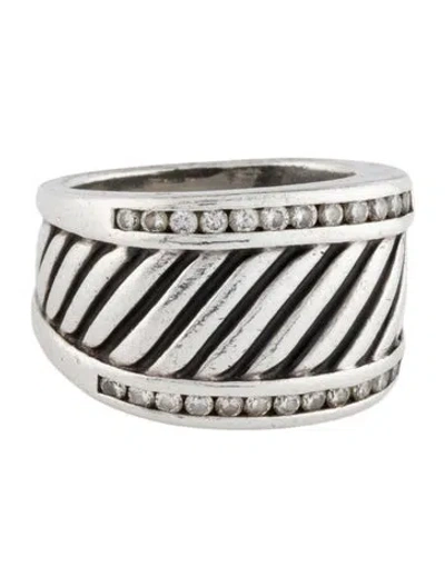 Pre-owned David Yurman Diamond Cable Cigar Band In Multi