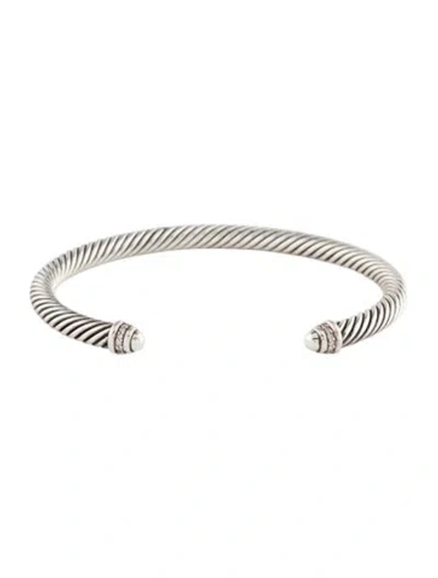 Pre-owned David Yurman Diamond Cable Classic Cuff, 7" In Multi