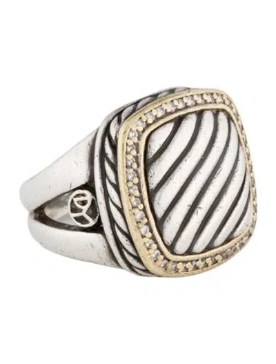 Pre-owned David Yurman Diamond Cable Cocktail Ring In Multi