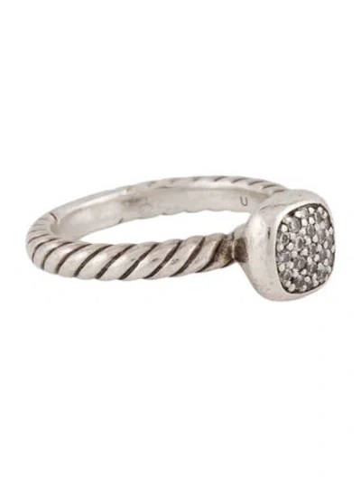 Pre-owned David Yurman Diamond Cable Collectibles® Cushion Stack Ring In Multi