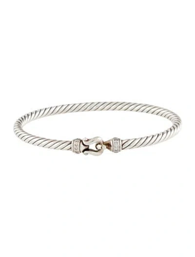 Pre-owned David Yurman Diamond Cable Flex® Buckle Bracelet, 7" In Multi