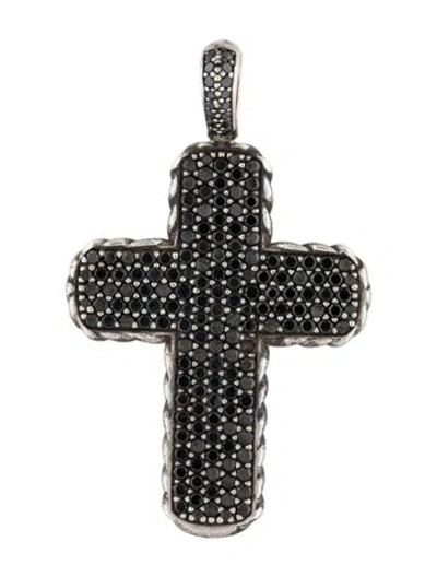 Pre-owned David Yurman Diamond Chevron Cross Pendant In Multi