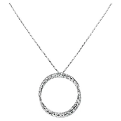 Pre-owned David Yurman Diamond Circle Pendant Necklace In Multi