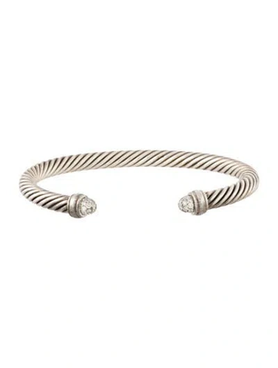 Pre-owned David Yurman Diamond Classic Cable Cuff, 6.25" In Multi