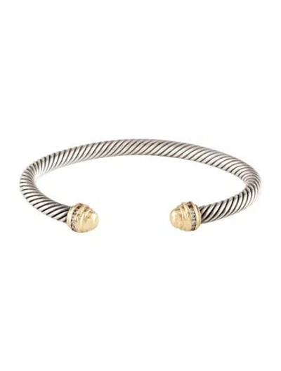 Pre-owned David Yurman Diamond Classic Cable Cuff, 6.75" In Multi