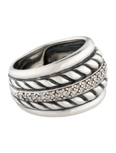 Pre-owned David Yurman Diamond Cocktail Cable Band In Multi