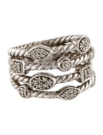 Pre-owned David Yurman Diamond Confetti 4 Row Band In Multi