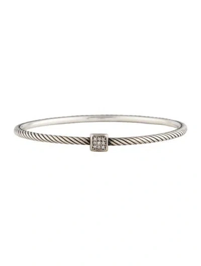 Pre-owned David Yurman Diamond Confetti Bangle Bracelet, 7.5" In Multicolor