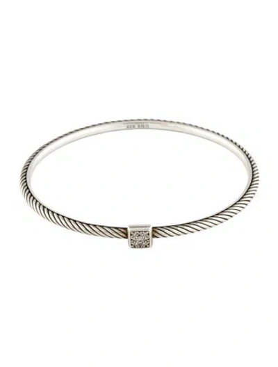 Pre-owned David Yurman Diamond Confetti Bangle Bracelet, 7.5" In Multicolor