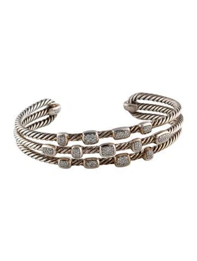 Pre-owned David Yurman Diamond Confetti Cuff, 6" In Multi