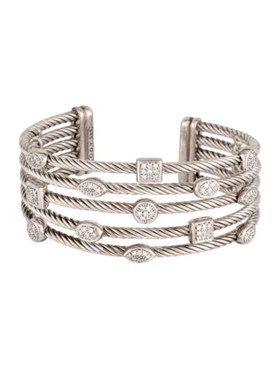 Pre-owned David Yurman Diamond Confetti Five-row Cuff Bracelet, 6.25" In Multicolor