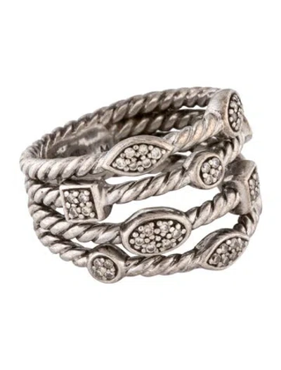 Pre-owned David Yurman Diamond Confetti Four Row Ring In Multicolor