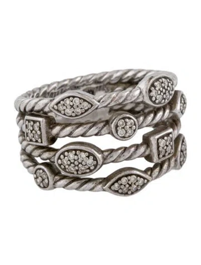 Pre-owned David Yurman Diamond Confetti Four Row Ring In Multicolor