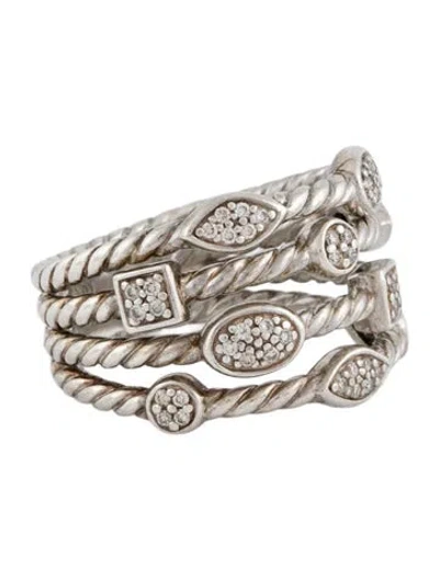 Pre-owned David Yurman Diamond Confetti Four-row Ring In Multi