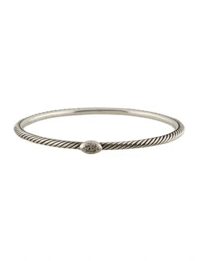 Pre-owned David Yurman Diamond Confetti Station Bangle Bracelet, 7.5" In Multi