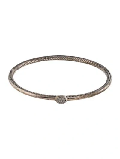 Pre-owned David Yurman Diamond Confetti Station Bangle Bracelet, 7.75" In Multi