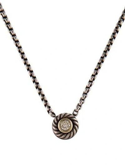 Pre-owned David Yurman Diamond Cookie Pendant Necklace, 16.25" In Multi