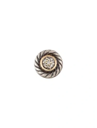 Pre-owned David Yurman Diamond Cookie Single Stud Earring In Multicolor