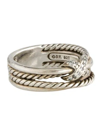 Pre-owned David Yurman Diamond Crossover Band In Multi