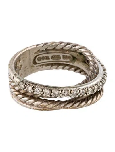 Pre-owned David Yurman Diamond Crossover Band In Multi