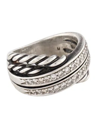 Pre-owned David Yurman Diamond Crossover Band In Multi