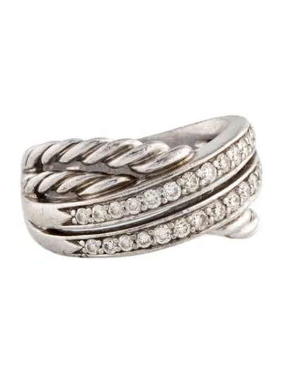 Pre-owned David Yurman Diamond Crossover Band In Multi