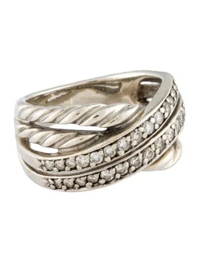 Pre-owned David Yurman Diamond Crossover Band In Multi