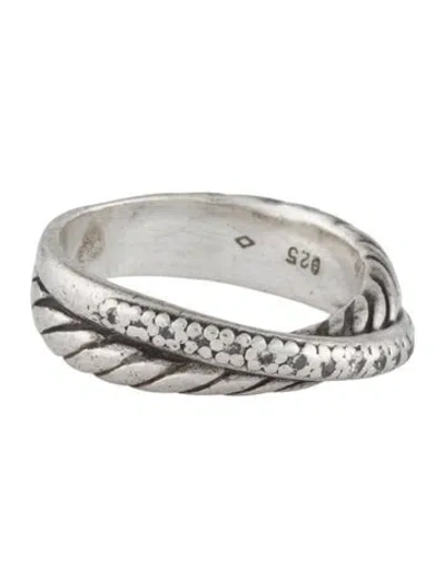 Pre-owned David Yurman Diamond Crossover Band In Multicolor