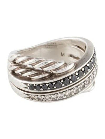 Pre-owned David Yurman Diamond Crossover Cable Band In Multi