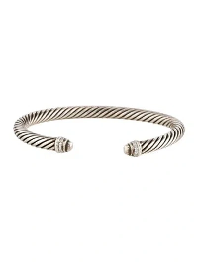 Pre-owned David Yurman Diamond Cuff Bracelet, 6.5" In Multi