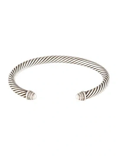 Pre-owned David Yurman Diamond Cuff Bracelet, 6.5" In Multi