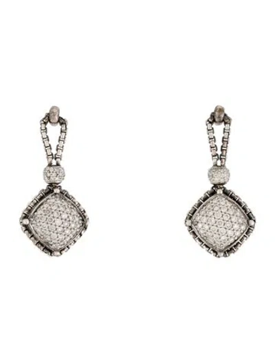 Pre-owned David Yurman Diamond Cushion On Point Earrings In Multi