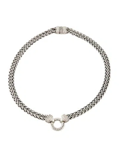 Pre-owned David Yurman Diamond Double Wheat Chain Necklace, 16" In Multicolor